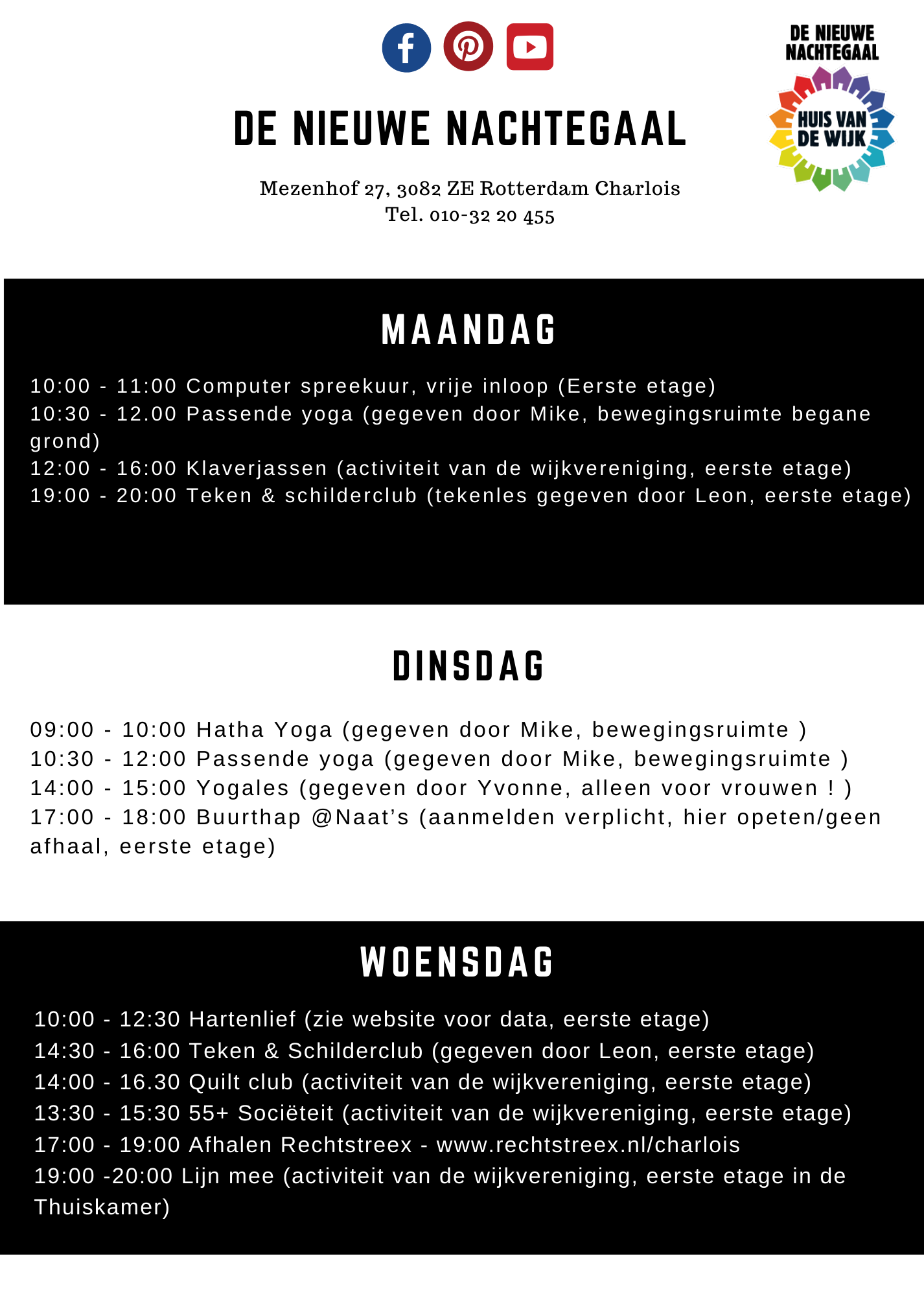 programma huis van de wijk de nieuwe nachtegaal activiteiten overzicht